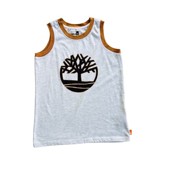 Timberland Boy's Size 8 Gray Sleeveless Logo Tank - Picture 1 of 6